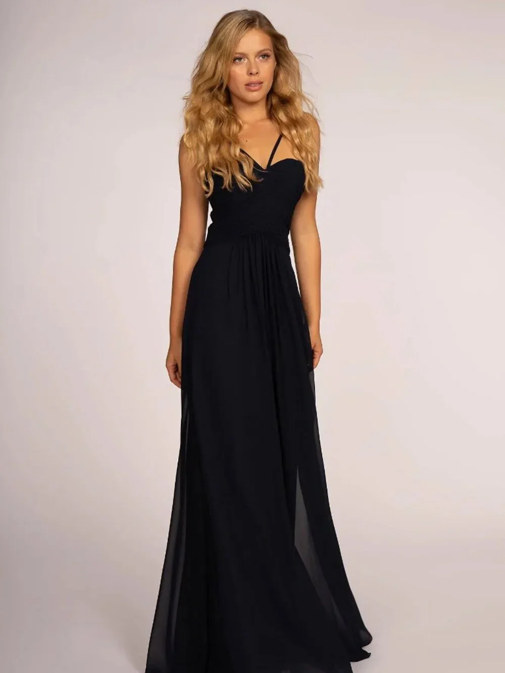 NEW NAVY Chiffon Sweetheart Bridesmaid Dress Floor Length GL2607